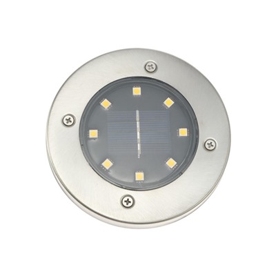 Садовый светильник, уличный, на солнечной батарее, 8 LED, свечение тёплое белое