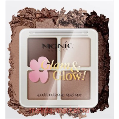 Monic Beauty Тени для век 4 цвета Glam@Glow Day Color тон 01 Urban nude