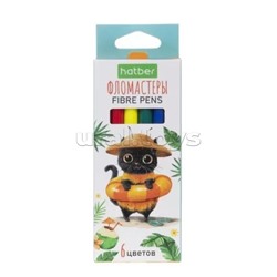 Фломастеры "ECO" 6 цв. "Жж-мяу" в картонной коробке с европодвесом