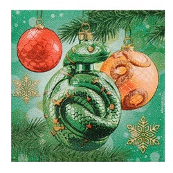 Салфетки бумажные «С Новым годом: игрушки», двухслойные, 33×33 см 20 шт.