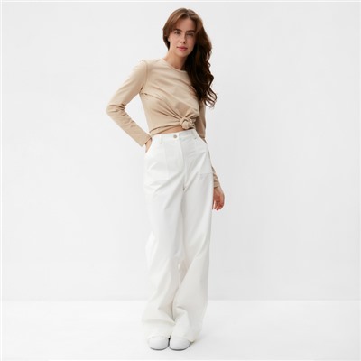 Брюки женские MINAKU: Casual Collection, белые, размер 42