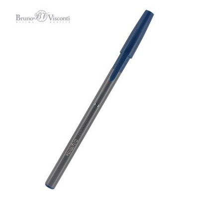 Ручка шариковая 0.7 мм "GripWrite Grey" синяя одноразовая 20-0326/02 Bruno Visconti