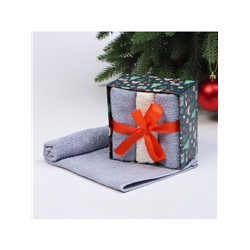 Набор махровых полотенец «Этель. Новогодние забавы», 30×30 см - 3 шт., хлопок 100%