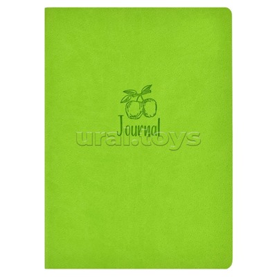 Записная книжка 60л. А5+ "Шагрень зеленый с ароматом "Яблоко" кожзам, 180x250 мм, мягк. перепл.