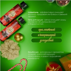 Новогодний подарочный набор косметики «Новогодний экспресс», с ароматом хвои и корицы. Красная серия.