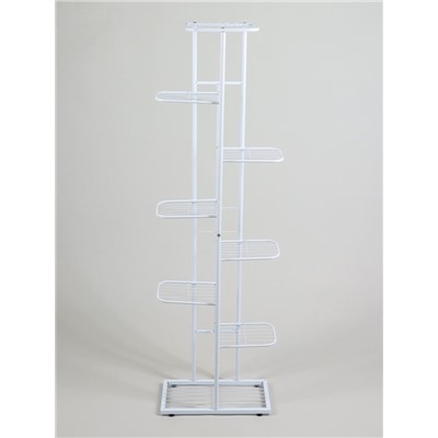 Подставка для цветов Greengo, 8 полок, 43×22×141 см, напольная, металл, белая