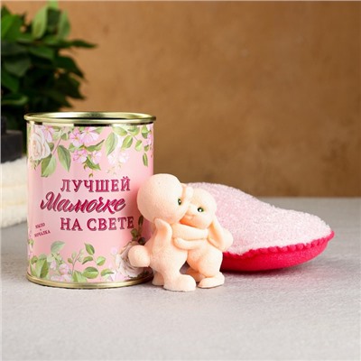 Набор в консервной банке «Лучшей мамочке» мыло, мочалка