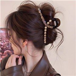 Краб для волос петелька со Стразами и Бусинами, 13 см.