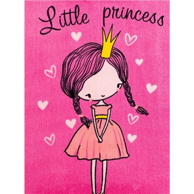 Полотенце - пончо детское LoveLife «Принцесса», махра, 100% хлопок 300 г/м, 60×120 см, ярко - розовое