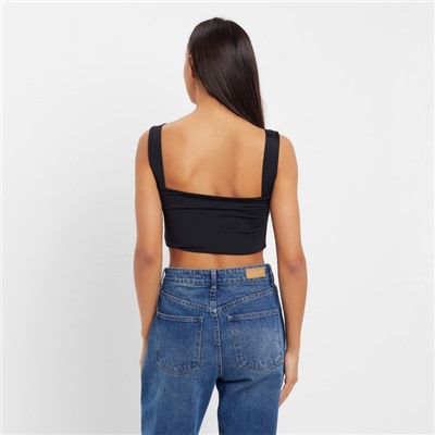 Топ женский MINAKU: Basic line, чёрный, кулирка, размер 44