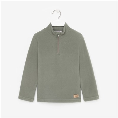 Джемпер детский флисовый MINAKU, зелёно-серый, размер 116-122 см