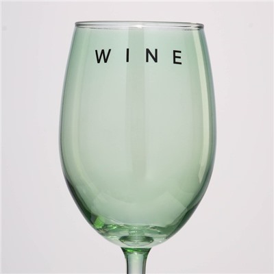 Бокал для вина с надписью Wine, 360 мл, зелёный