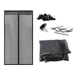 Анти - москитная занавеска - сетка для двери на магнитах 100х210см, черная