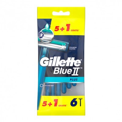 Станок для бритья одноразовый Dʤɪˈlett БЛЮ-2 Plus (6 шт.) с увлажняющей полосой и ручкой из эластомера (Оригинал)