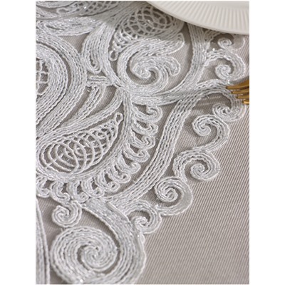 Дорожка на стол Этель ажурная, белая, 40×90 см, 100%п/э