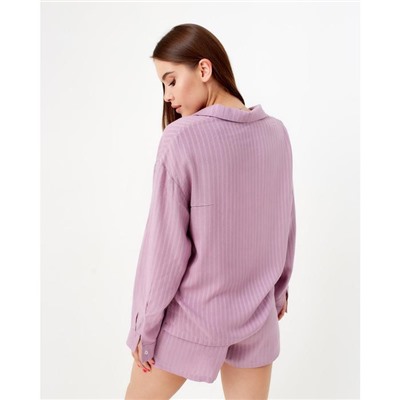 Пижама женская (рубашка, шорты) KAFTAN, сиреневая, размер 48-50