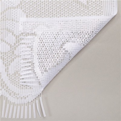 Тюль на кухню без шторной ленты, 110×120 см, цвет белый, 100% полиэстер