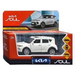 Машина металл KIA soul длина 12 см, двери, багаж., инерц, белый
