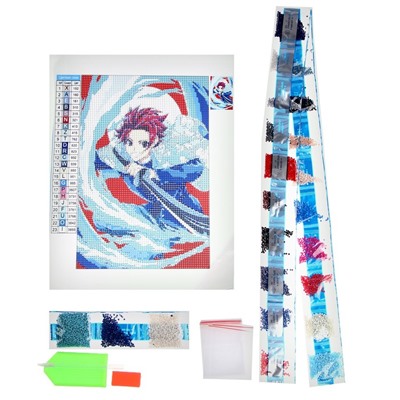 Алмазная мозаика с полным заполнением на холсте «Самурай с клинком»‎, 20×30 см