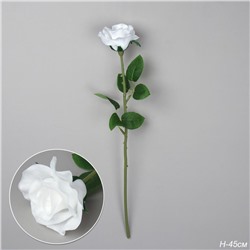 Цветок искусственный Роза 45 см белая / J105-3 /уп 80/480/ латекс