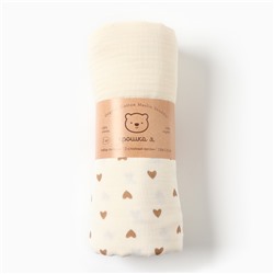 Набор пелёнок «Крошка Я» Heart, 130×110 см - 2 шт., муслин, хлопок 100%