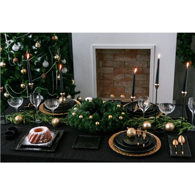 Блюдо для подачи Magistro Pietra lunare, d=21 см, фарфор, чёрное