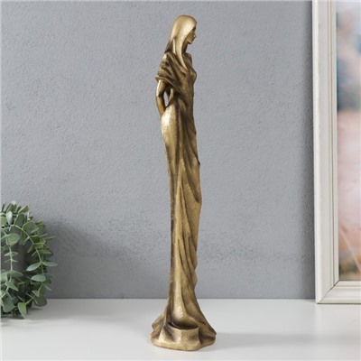 Фигурка полистоун «Девушка в тоге», под бронзу, 11×9×41 см