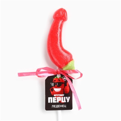 Леденец на палочке «Крутому перцу», вкус: клубника, 18 +