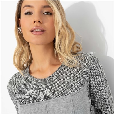 Комплект с юбкой, Инста-стиль (2 в 1, серый )