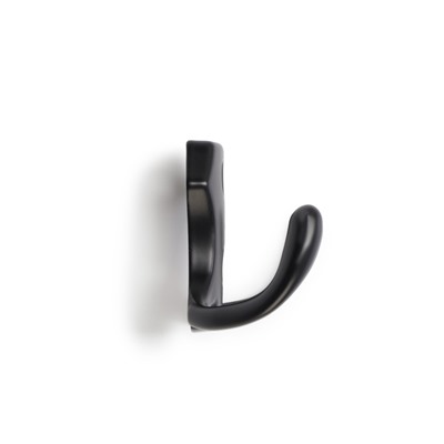 Крючок мебельный ТУНДРА КМ201BL, двухрожковый, черный