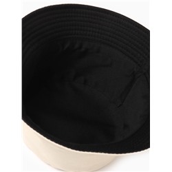 Панама женская однотонная, двухсторонняя, бежевый, чёрная, размер 56-58