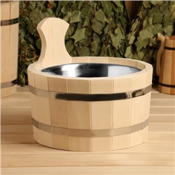 Шайка - таз для бани и сауны, 3 л, нержавеющая вставка, «Добропаровъ»