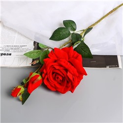 Цветы искусственные «Роза Вхите», h=66 см, красные