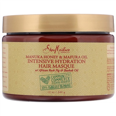 SheaMoisture, Маска для интенсивного увлажнения волос, мед манука и масло мафуры, 340 г (12 унций)