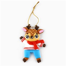 Ёлочная игрушка новогодняя «Олененок», 6×9.3 см