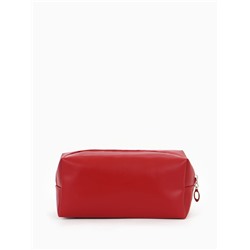 Косметичка женская ONE COLOR, на молнии, экокожа, бордовая