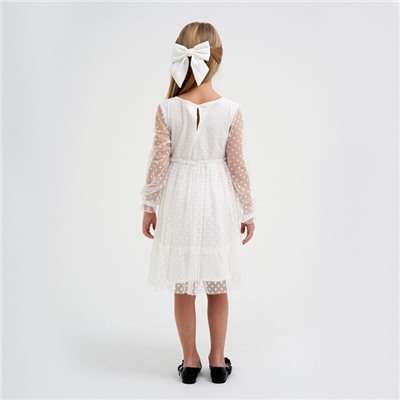 Платье для девочки сетка KAFTAN, размер 32 (110-116 см), белый