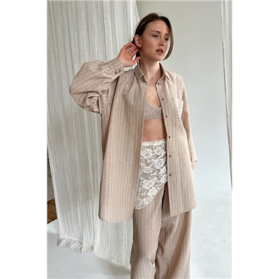 Костюм женский  SET065/08/Бежевый, белый