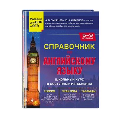 Эксмо А. В. Смирнов, Ю. А. Смирнов "Справочник по английскому языку для 5-9 классов"