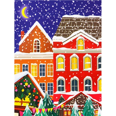 Пакет подарочный новогодний под бутылку, упаковка «Праздник в городе», 12×36×8.5 см