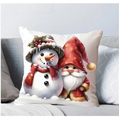 Наволочка декоративная новогодняя 45х45 на молнии, без наполнения