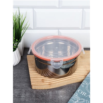 Салатник с герметичной крышкой 16 см металл ОРР / S-16-372 /уп 60/