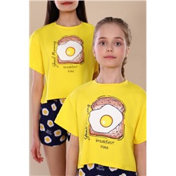 Пижама для девочки Яичница арт. ПД-019-036 (Желтый)