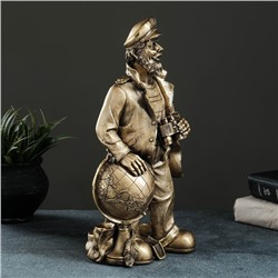 Подставка для бутылки «Капитан с глобусом», 35×22×18 см, под бронзу с позолотой