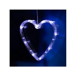 Гирлянда «Бахрома» 2.4×0.9 м с насадками «Сердце», IP20, прозрачная нить, 186 LED, свечение белое, 8 режимов, 220 В
