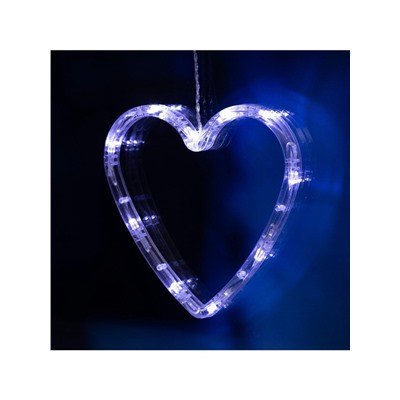 Гирлянда «Бахрома» 2.4×0.9 м с насадками «Сердце», IP20, прозрачная нить, 186 LED, свечение белое, 8 режимов, 220 В