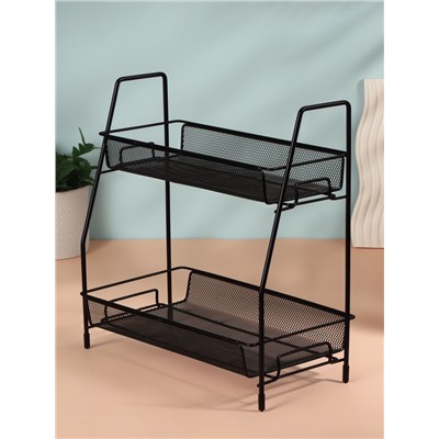 Органайзер для хранения, двухуровневый, 31×32×17 см, чёрный