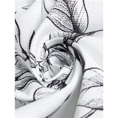 Шторы для кухни «Доляна» Plant leaves, 146×180 см - 2 шт., подхваты - 2 шт., 100% хлопок, 164 г/м²