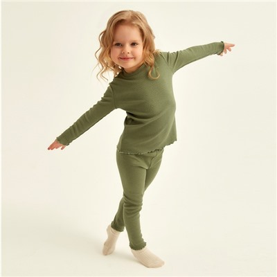 Пижама детская SL HOME, размер 28 (86-92 см), оливковая