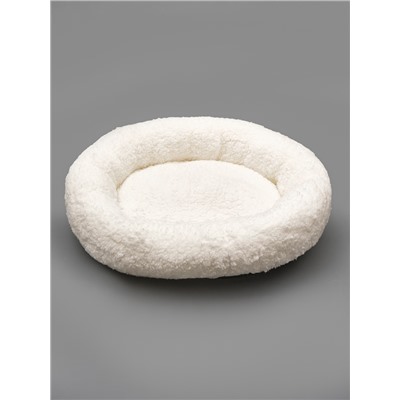 Лежанка для собак и кошек «Уют», мягкий мех, 50×42×11 см, молочная